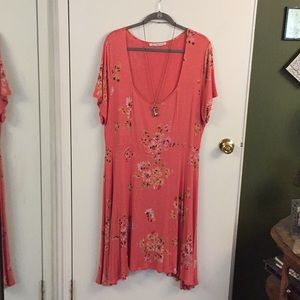 American Rag peach floral shirtwaist dress